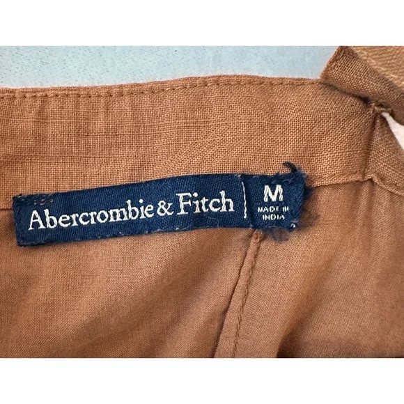 Abercrombie & Fitch Reddish Brown Adjustable Strap Belted Romper, w/ Pockets, M - Picture 3 of 14